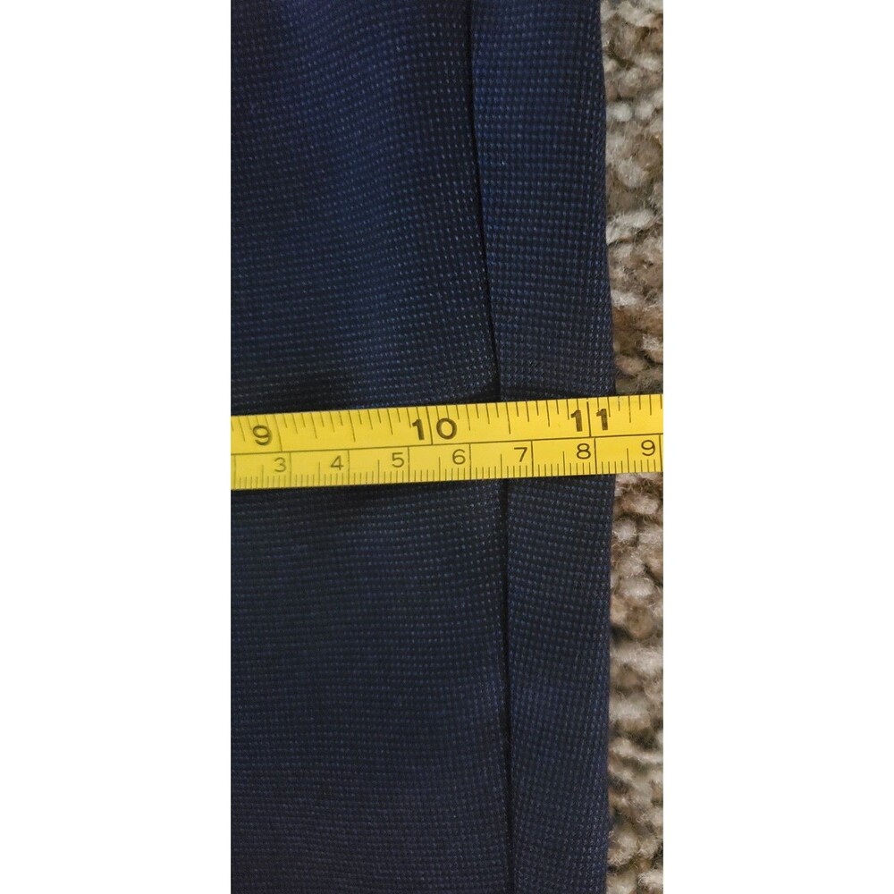 Perry Ellis Mens Dress Pants 32x32 Slim Fit Navy Blue Stretch Flat Front Slacks - Picture 11 of 16